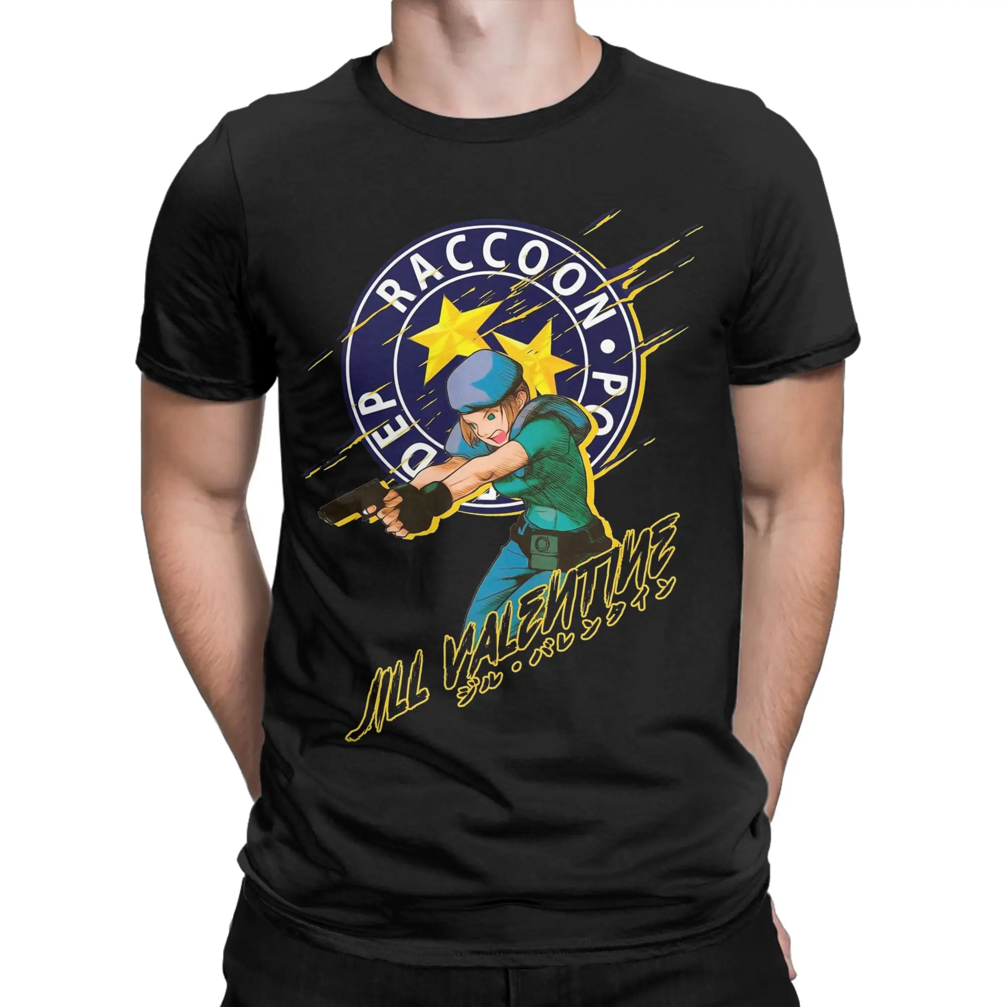 Jill Valentine Residents Evils T Shirts Men's  100% Cotton Casual T-Shirt O Neck  Tees Short Sleeve Tops Summer