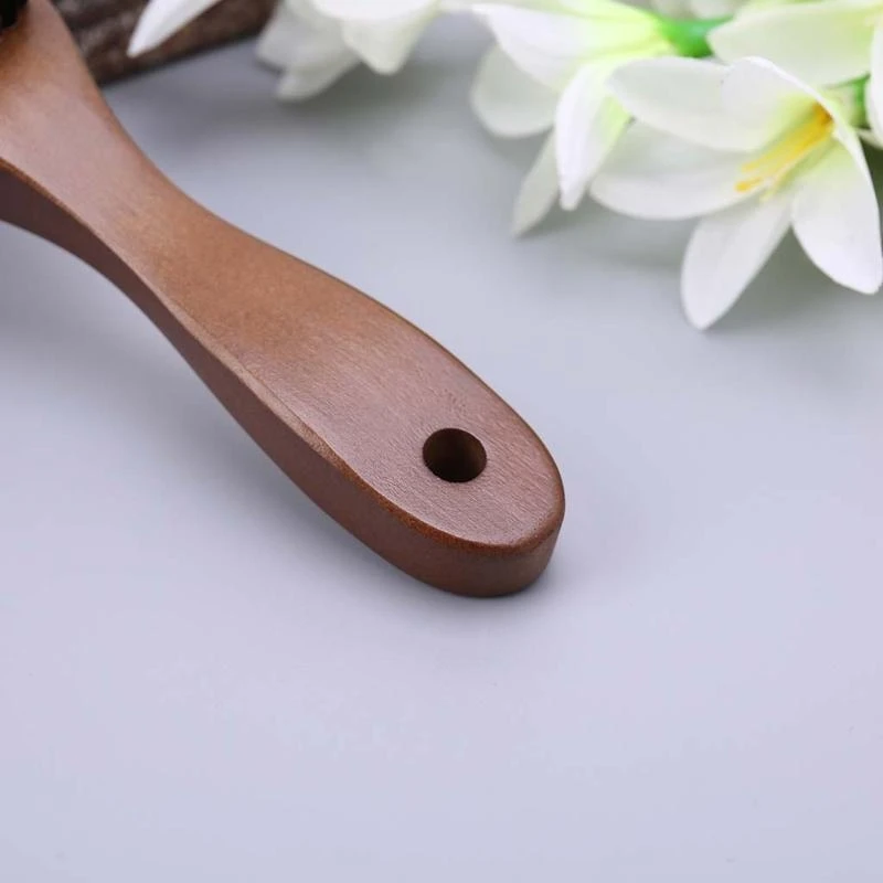 652C Men Boar Bristle Mustache Brush Handle Comb for Facial Beard Cleaning Styli
