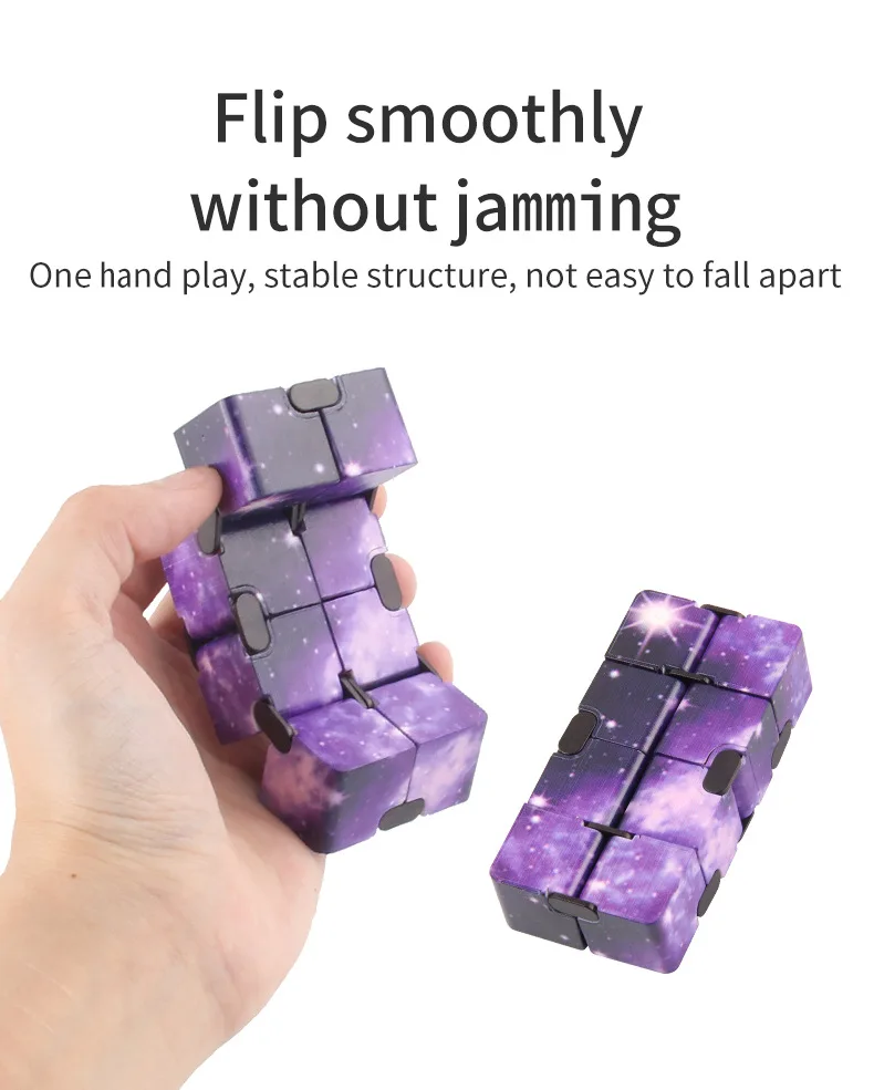 9 Style Fidget Sensory Cube Toys Starry Sky Infinity Square Stress Relief Cube Fingertip Toys for Children Adult