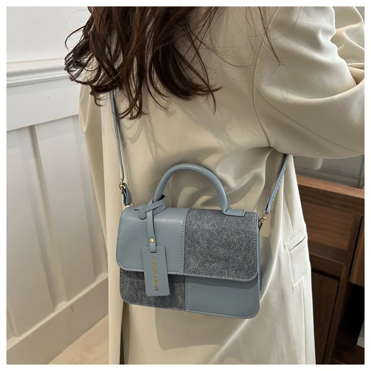Damen-Aktentasche Handtasche Crossbody Schultertasche mit Druckknopfverschluss Alltagstasche Geometrisches Muster Formelle Arbeitstasche – Detail 13