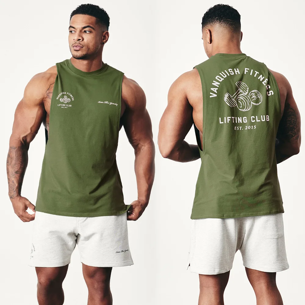 Bodybuilding Summer Tank Top Fitness Training Clothing Loose Leisure Gym Sport Sleeveless muscle Shirt Men Fashion Vest