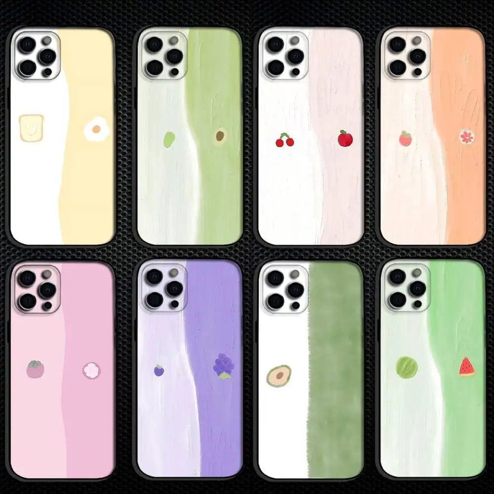 

Half-and-Half-Illustration Phone Case For iPhone 16,15,14,13,12,11 Plus,Pro Max, Others Soft Black Cover