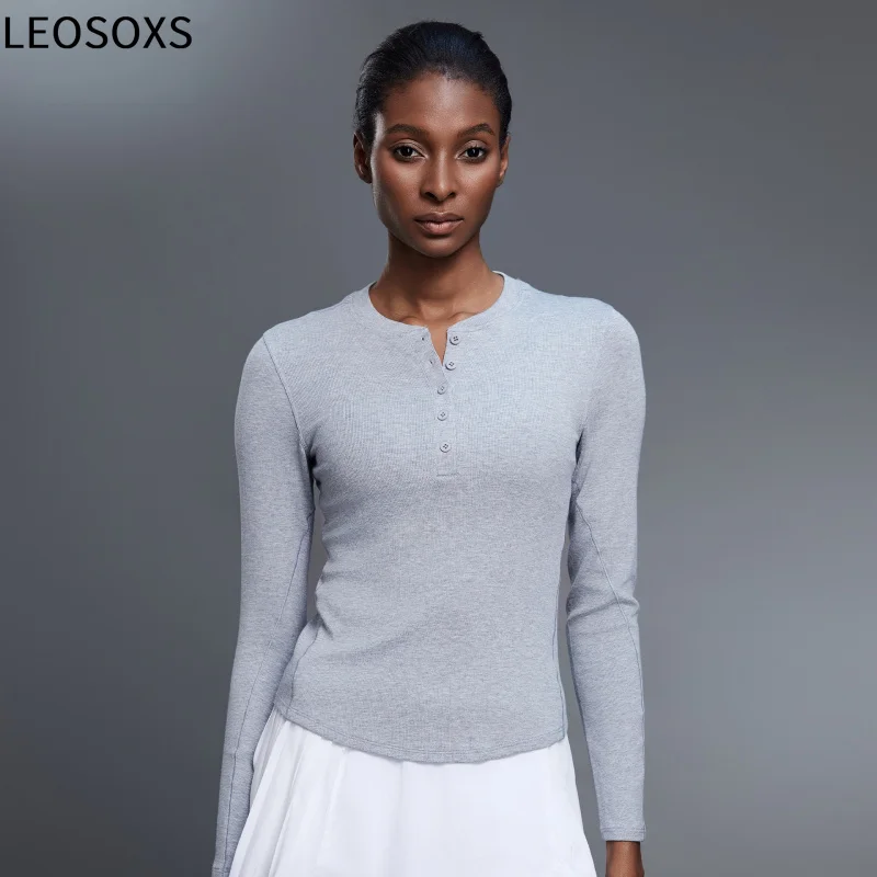 

LEOSOXS Modal Women Yoga T-shirts Solid Sports Top Long Sleeves Gym Workout Running Shirts Sexy Quick Dry Fitness Gym Sport Wear