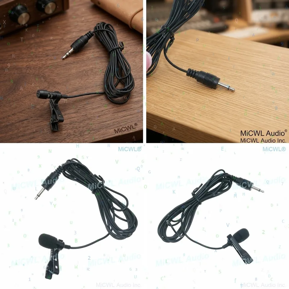 Micrófono de corbata profesional omnidireccional con cable 1.2m con conector 3.5mm para PC, cámara, altavoz inalámbrico