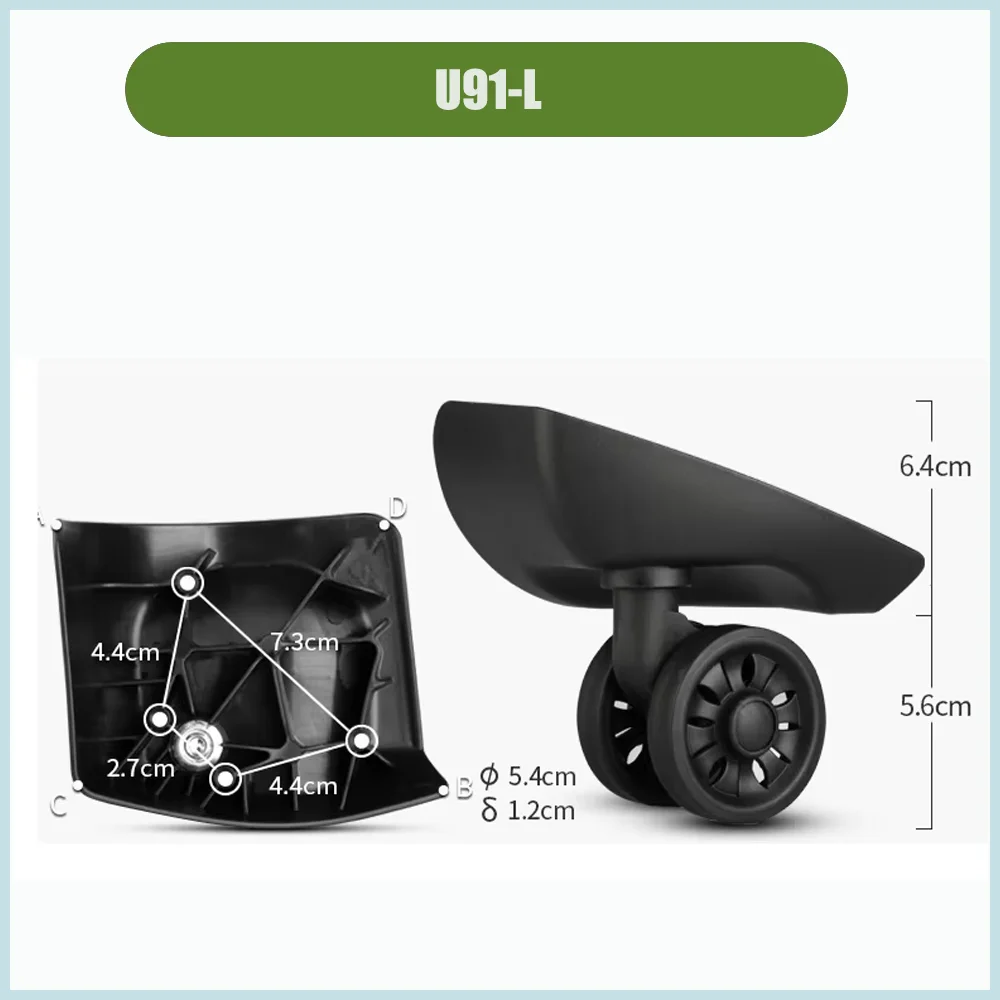 Universal Wear-resistant Replacement Wheels For Samsonite Luggage Suitcase Trolley Bag with Quiet Silent Bearing 360°  Rotation