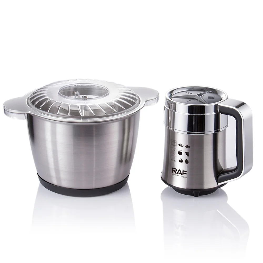 الفولاذ المقاوم للصدأ المنزلية مزدوجة السرعة منتج أغذية مفرمة اللحم الكهربائية الخضار واللحوم المروحية 3L