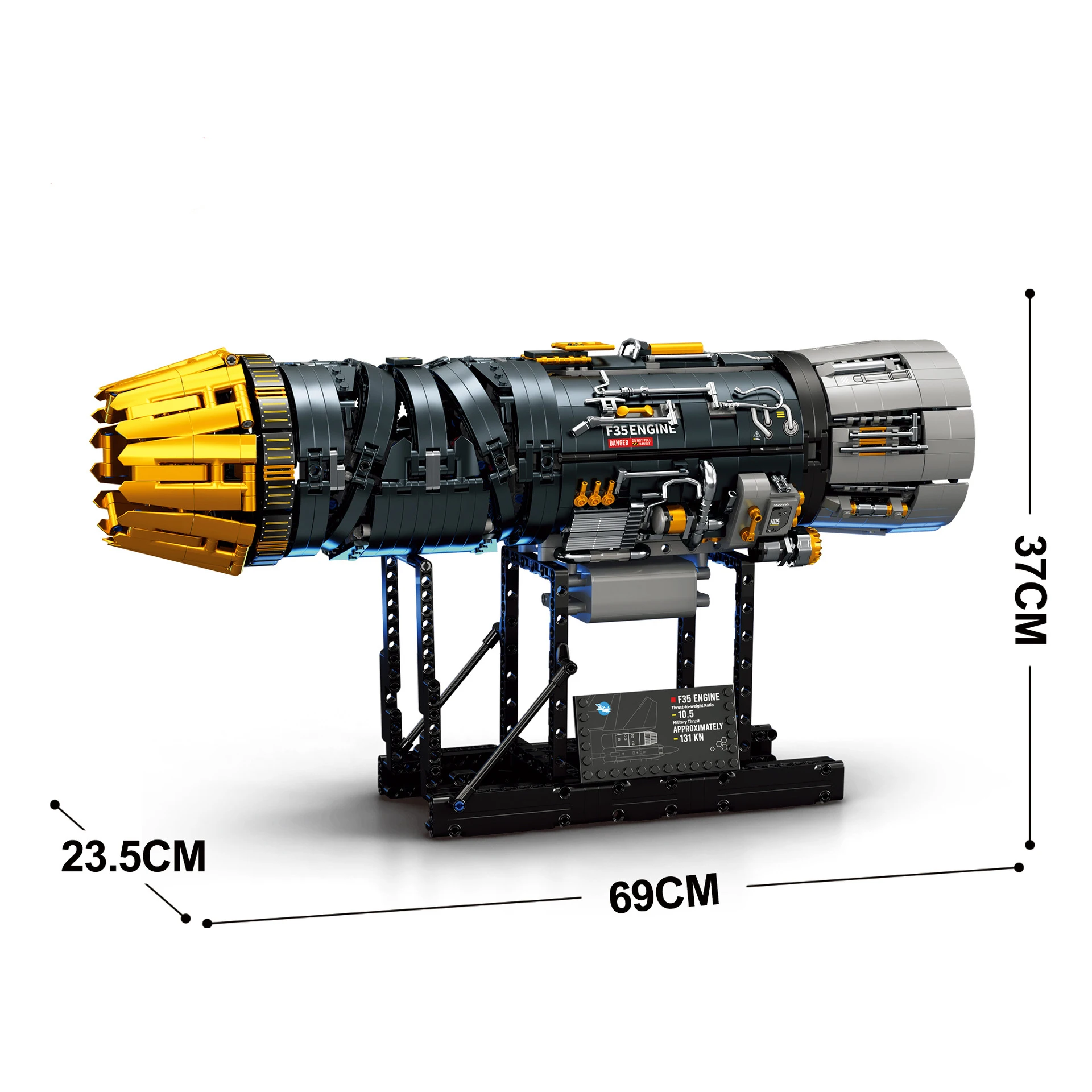 F-35 Stealth Fighter Technical Engine Building Blocks Model MOC Full Replica Jet Engine Bricks Kit DIY Decoration Toys Kids Gift