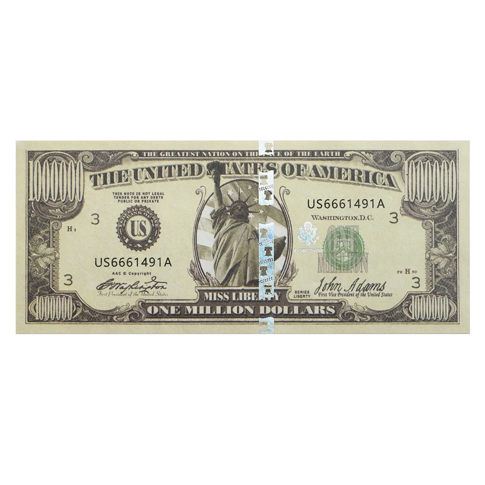 10PCS /100PCS United States One Million Dollars Banknotes Statue of Liberty Paper Money Collection Commemorative Gift