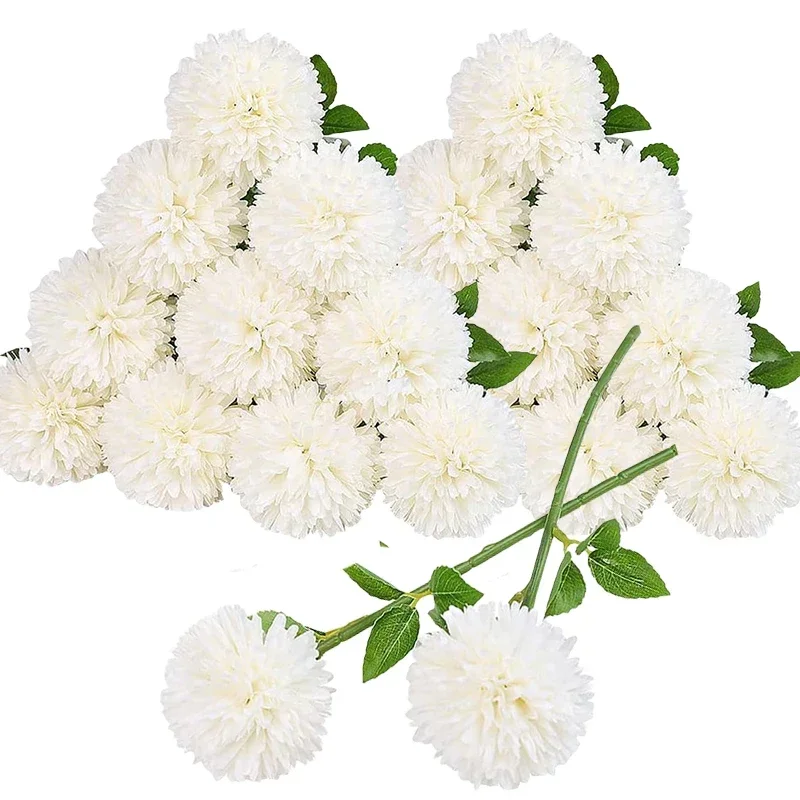 

20pcs Artificial Chrysanthemum Ball Flowers Mums Silk Flowers for Wedding Centerpieces Arrangements Party Home DIY Decor