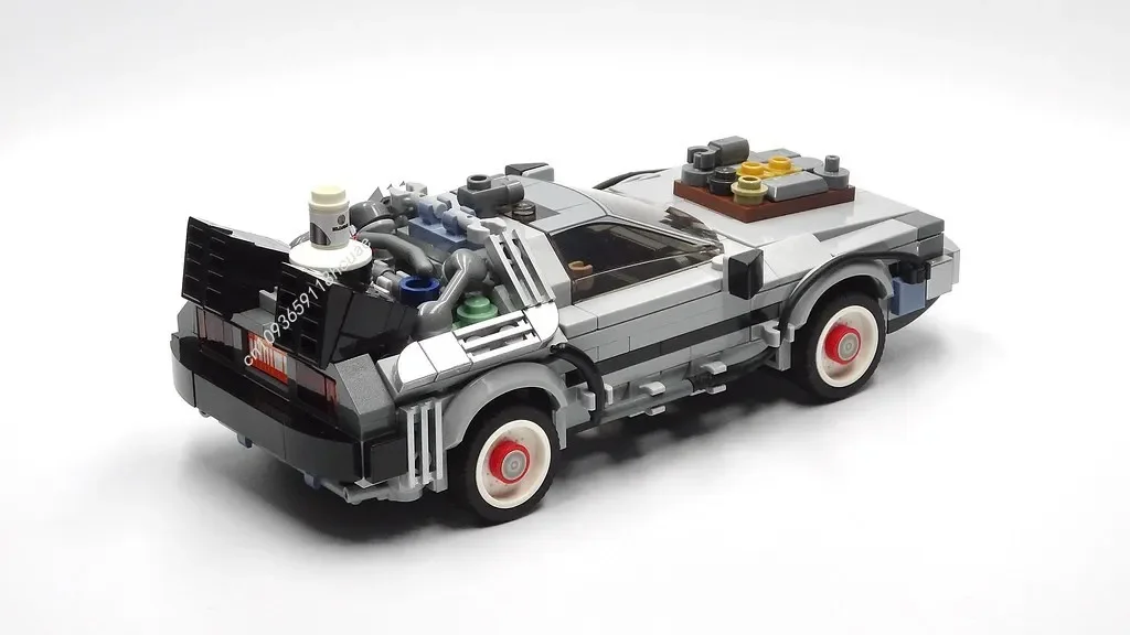 408PCS Speed Champion DeLorean Time Machine Famous Film Model Moc Building Blocks Stacking Bricks Creative Toys Kid Gift