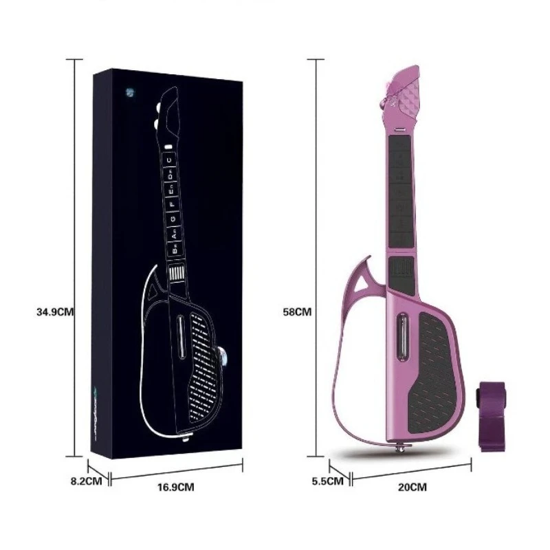Children Stringless Guitar Foldable Portable Smart Guitar Beginner Playing Electric Guitars Automatic Singing Electronic Guitars