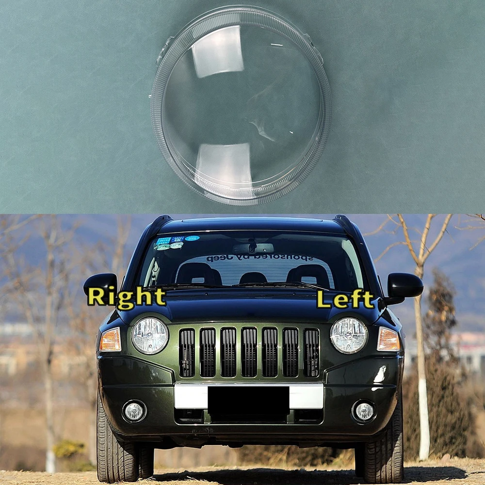 For Jeep Compass 2007 2008 2009 2010 Car Accessories Headlamp Cover Transparent Lampshade Headlight Shell Lens Plexiglass