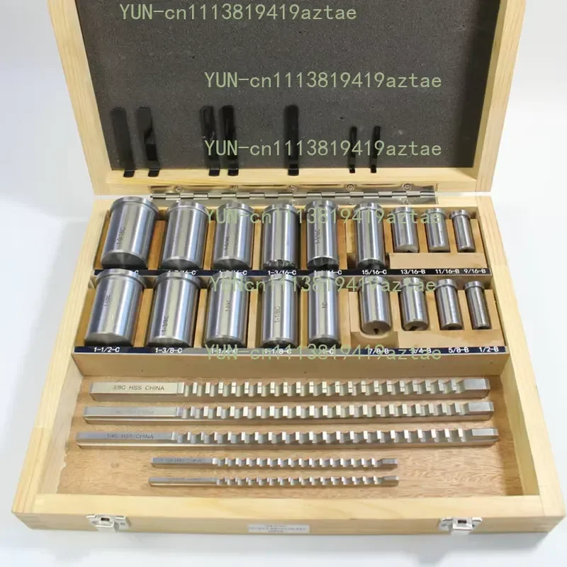 18PCS Metric M2 Keyway Broach Set, 6-18mm Bore Broaching Tool, Woodruff Key Cutter for Lathe Milling Machine