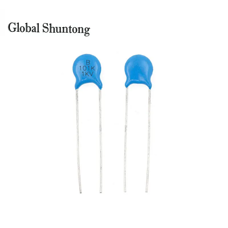 100pcs High Voltage Ceramic Capacitor 1KV101K, Blue 100PF/1000V, Pin Pitch 5mm