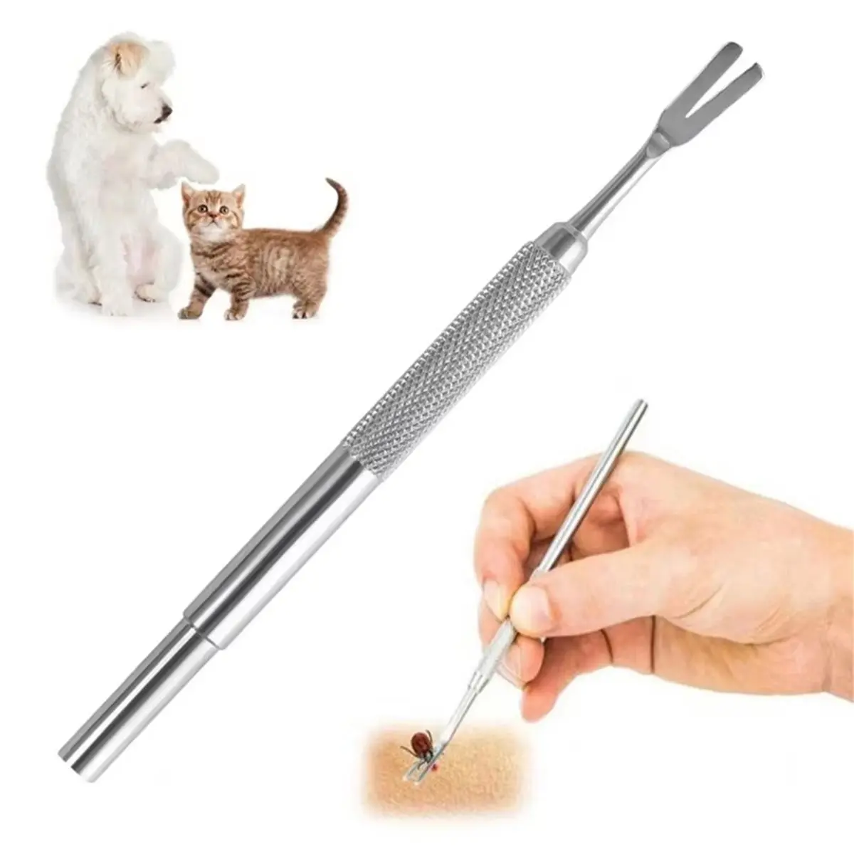 update. Dog Tick Remover Kit Flea Remover Hook Tweezer for Dogs Tick Clamp Pets Cat Dog Miates Flea Extractor Accessories