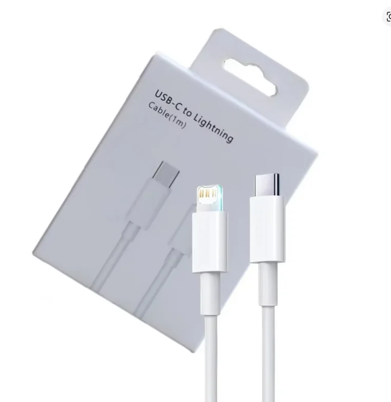 Cabo de Carregamento Rápido de 20W para Apple iPhone 14 13 Pro Max 11 12 mini X XR XS Max 7 8 Plus Tipo C, Cabo USB-C de 1m