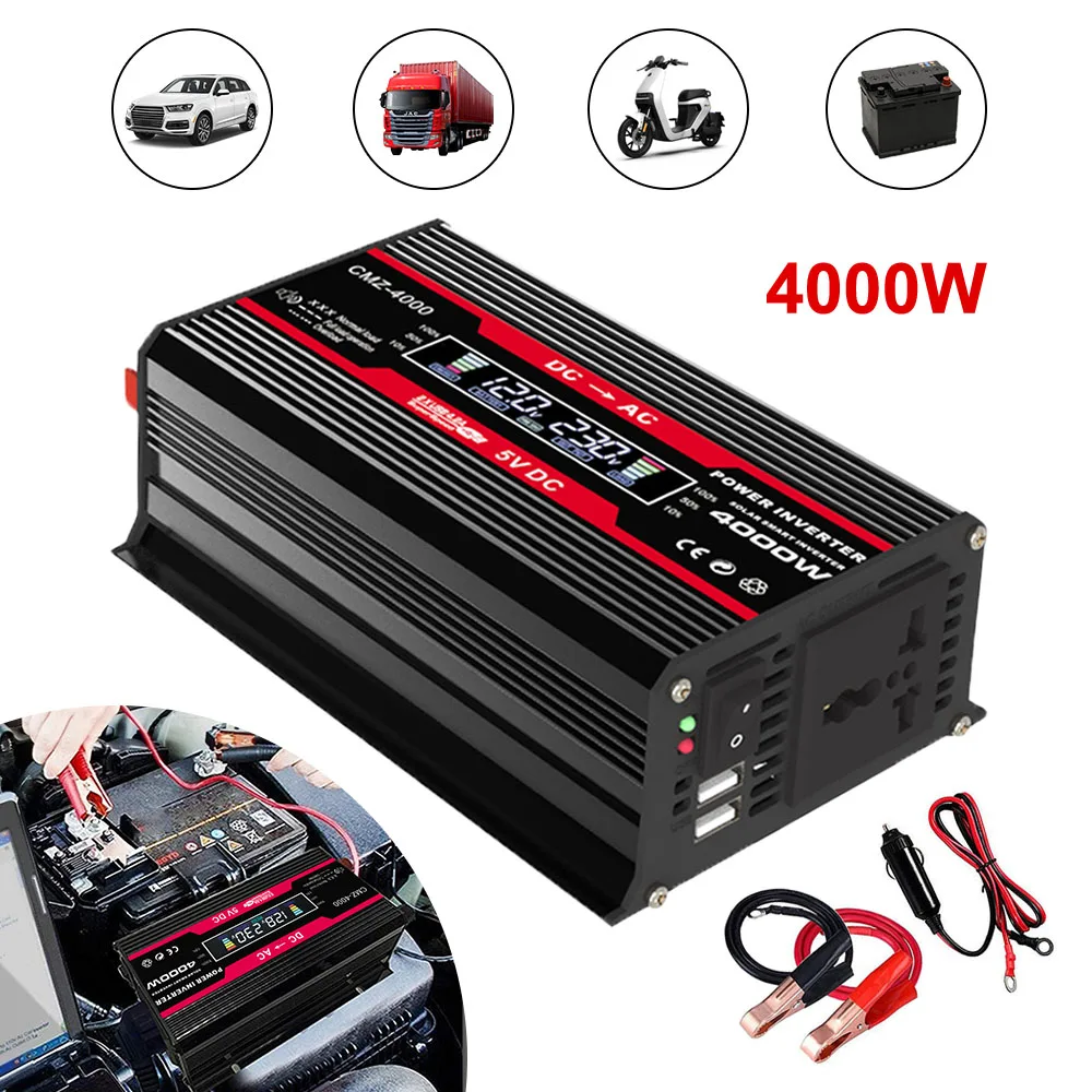 

DC 12V to AC 110V 220V Voltage 50Hz Converter Multiple Protection 4000W Solar Car Inverters Modified Sine Wave Inverter