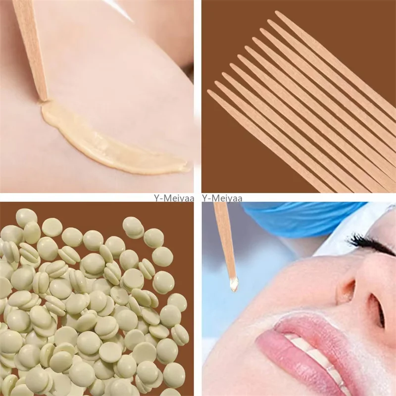 100/200/500 قطعة عصا إزالة الشعر الخشبية المتاح إزالة الشعر ملعقة الشمع العصي الخشب الوجه الحواجب الصبح ملعقة الجمال أداة
