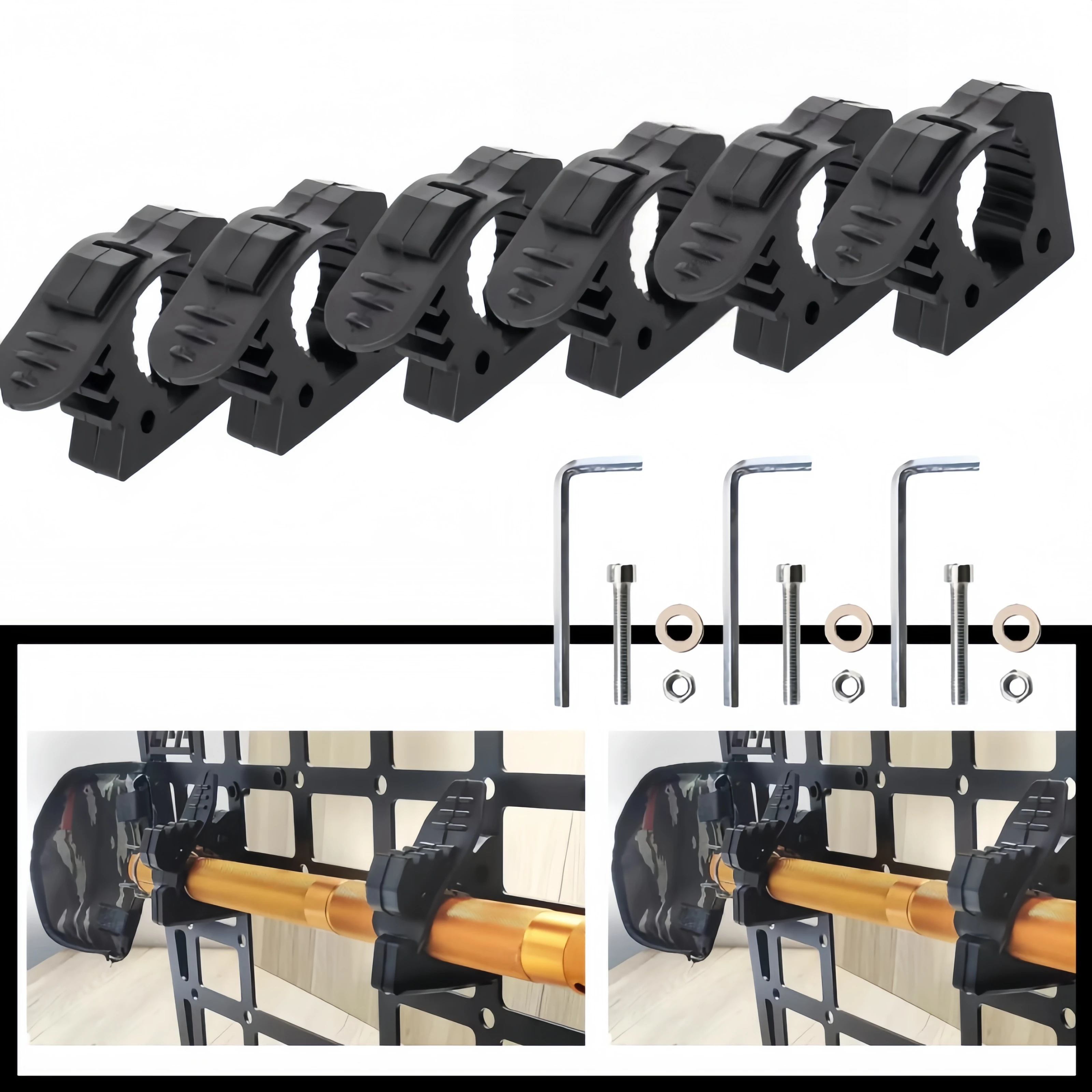 Heavy Duty Rubber Quick Fist Clamp Universal Mount Tool Holder for Summer Outdoor Overland Gear Rack Secure Quick Release Organi