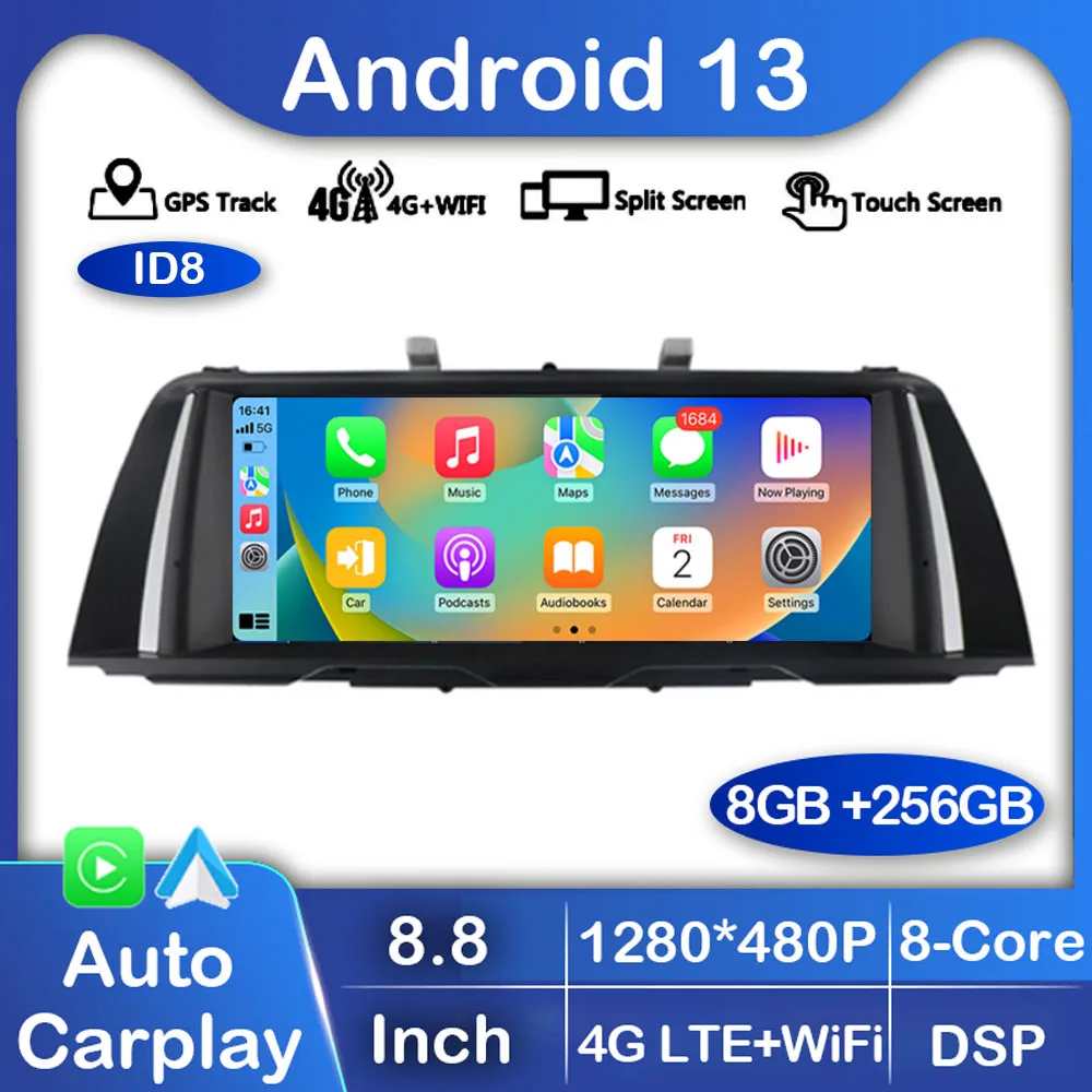 

8.8" Android 13 ID8 For BMW 5 Series F10 F11 2010 - 2016 CIC NBT System 8 Core Car Radio Stereo GPS Multimedia Video Player DSP