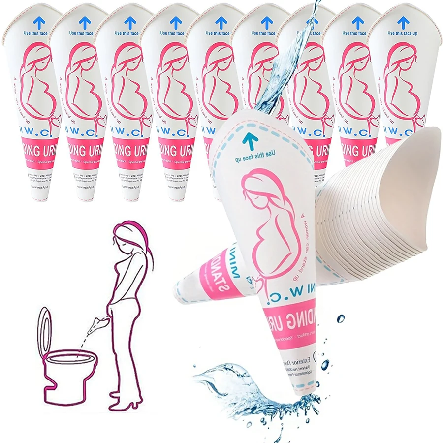 6-20pcs Disposable Female Urinal Funnel Women Pregnant Portable Travel Pee Device Outdoor Camping Hiking Hygienic Urination JXB