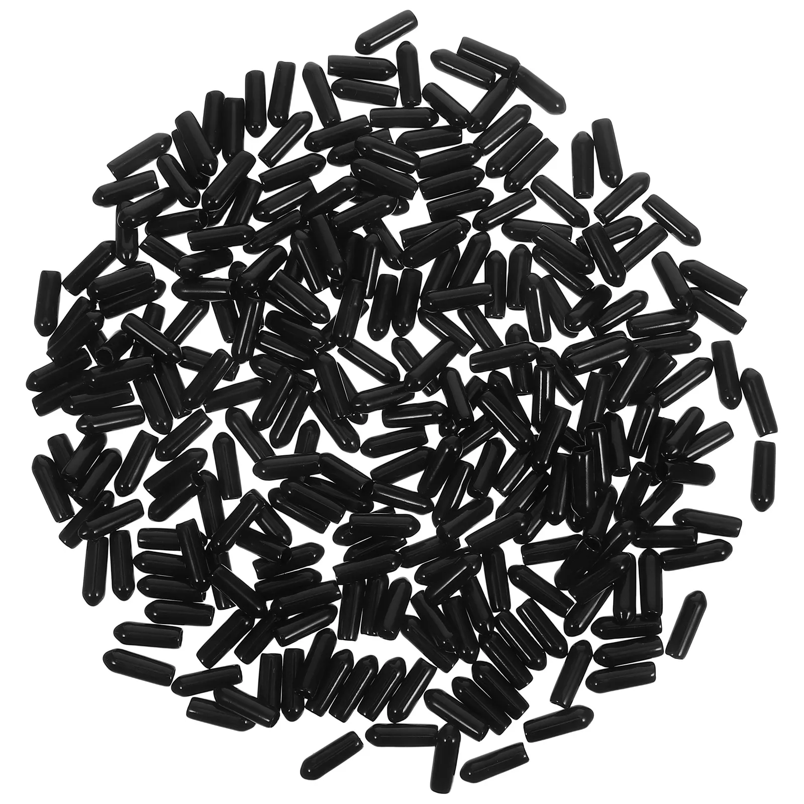 

250Pcs Black PVC Pegboard Hook Caps 4mm Inner Diameter Insulation Protection for Garage Workshop Storage Rope End Caps