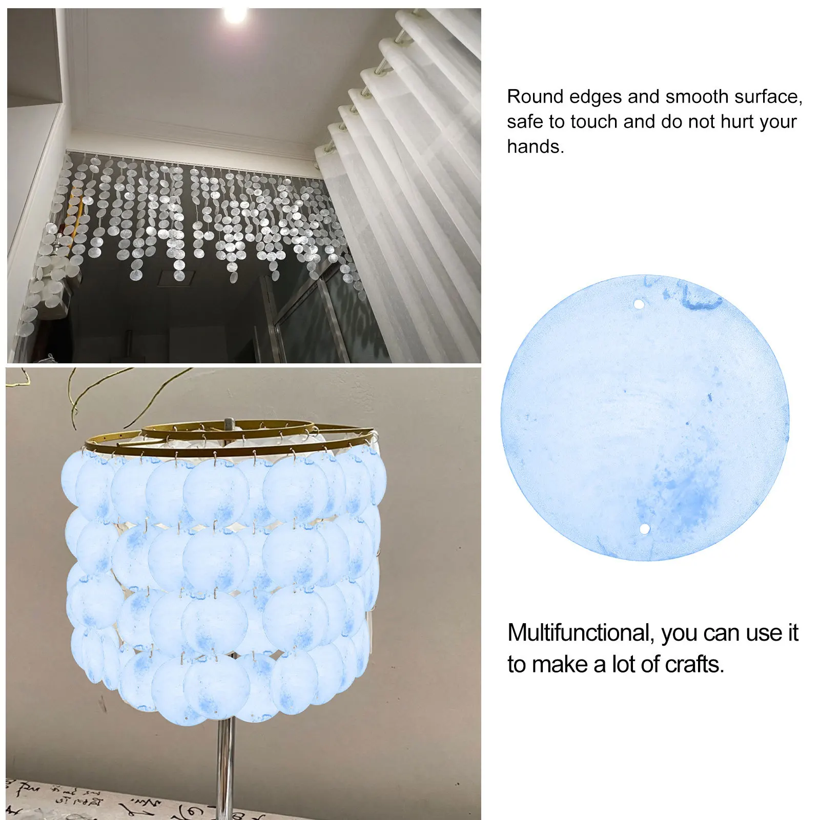 100Pcs Flat Round Shells Beads Multifunctional DIY Project Earring Embellishment Necklace Round Shells Pieces DIY Pendant