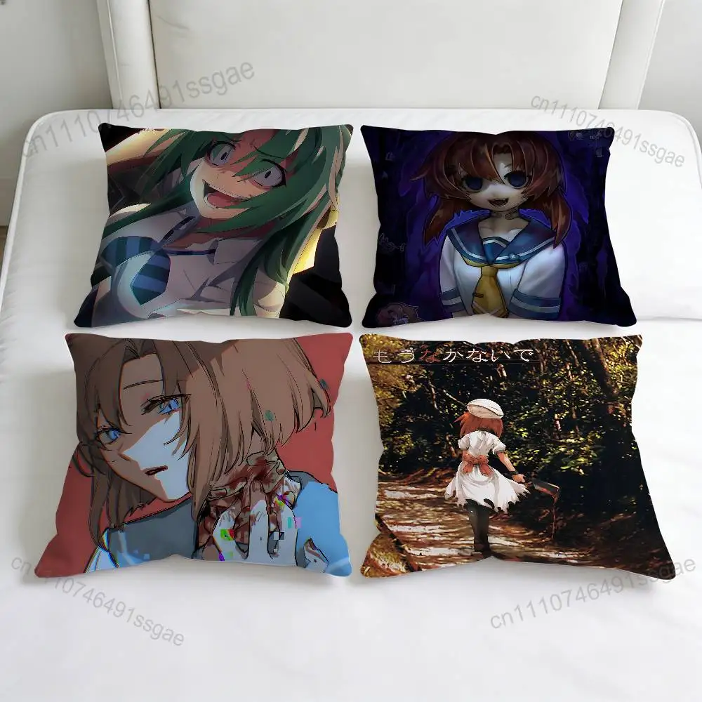 

H-Higurashi When They Cry Decorative Square Pillow Cover Soft & Comfortable Pillow Case Sofa Bed Home Decoration