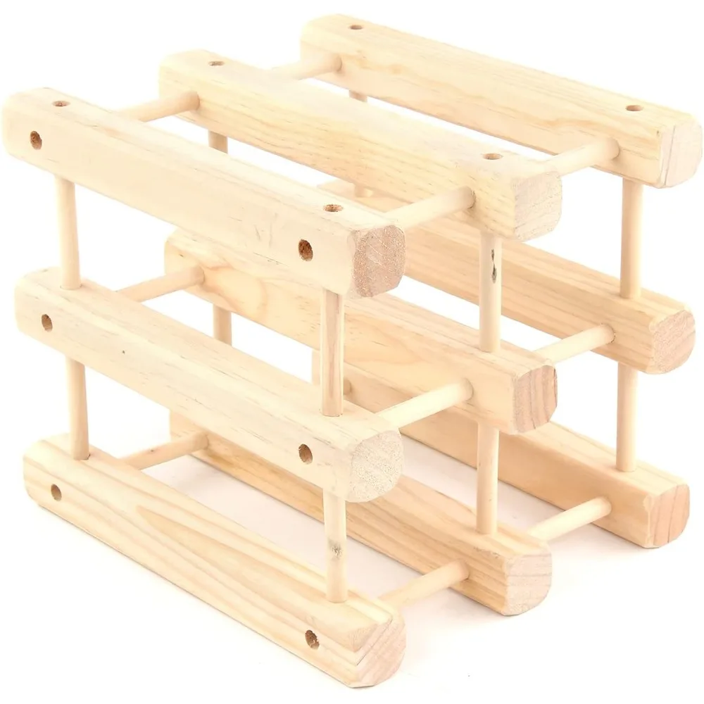 20 Bottles Wine Rack Holder Floor Table Standing Solid Wood DIY Stackable Modular Wine Bottle Display Storage Organizer Shelf