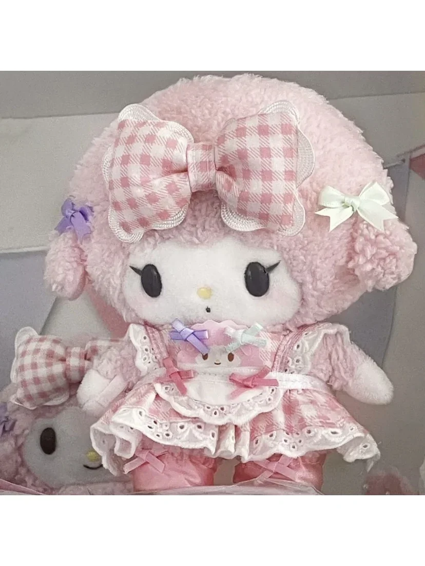 

Новая плюшевая игрушка Sanrio, милая и милая девушка, сердечко, лук, маленькая овечка, мелодия, Розовое Молоко Hoo, кукла, подарок на день рождения, украшения для девушки