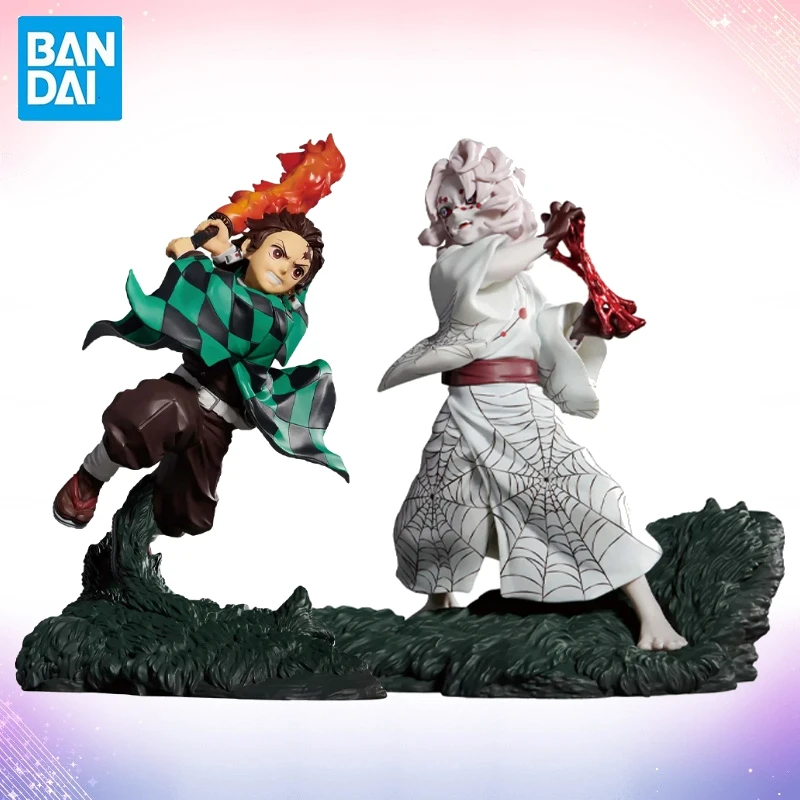 En Stock, Figura Original de Bandai BANPRESTO, Combinación de Figuras de Tanjiro Kamado y Rui de Demon Slayer, Modelo de Anime en Caja Original