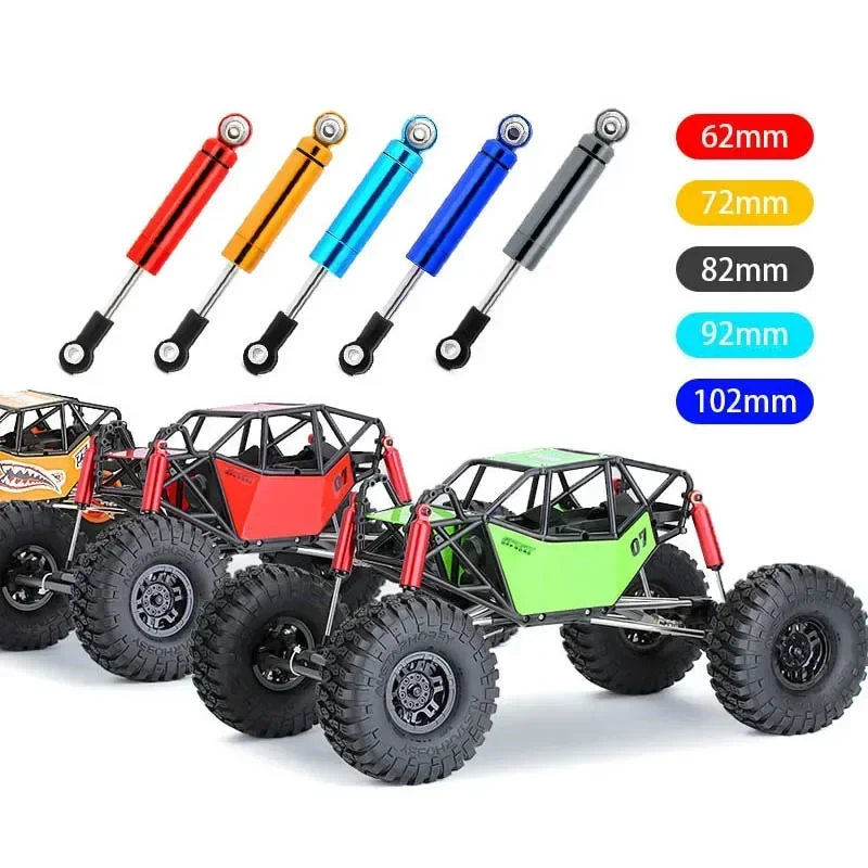 62/72/82/92/102mm 2 pezzi ammortizzatore a molla integrato per 1/10 RC Car Crawler Traxxas TRX-4 Axial Scx10 90046 MST WPL