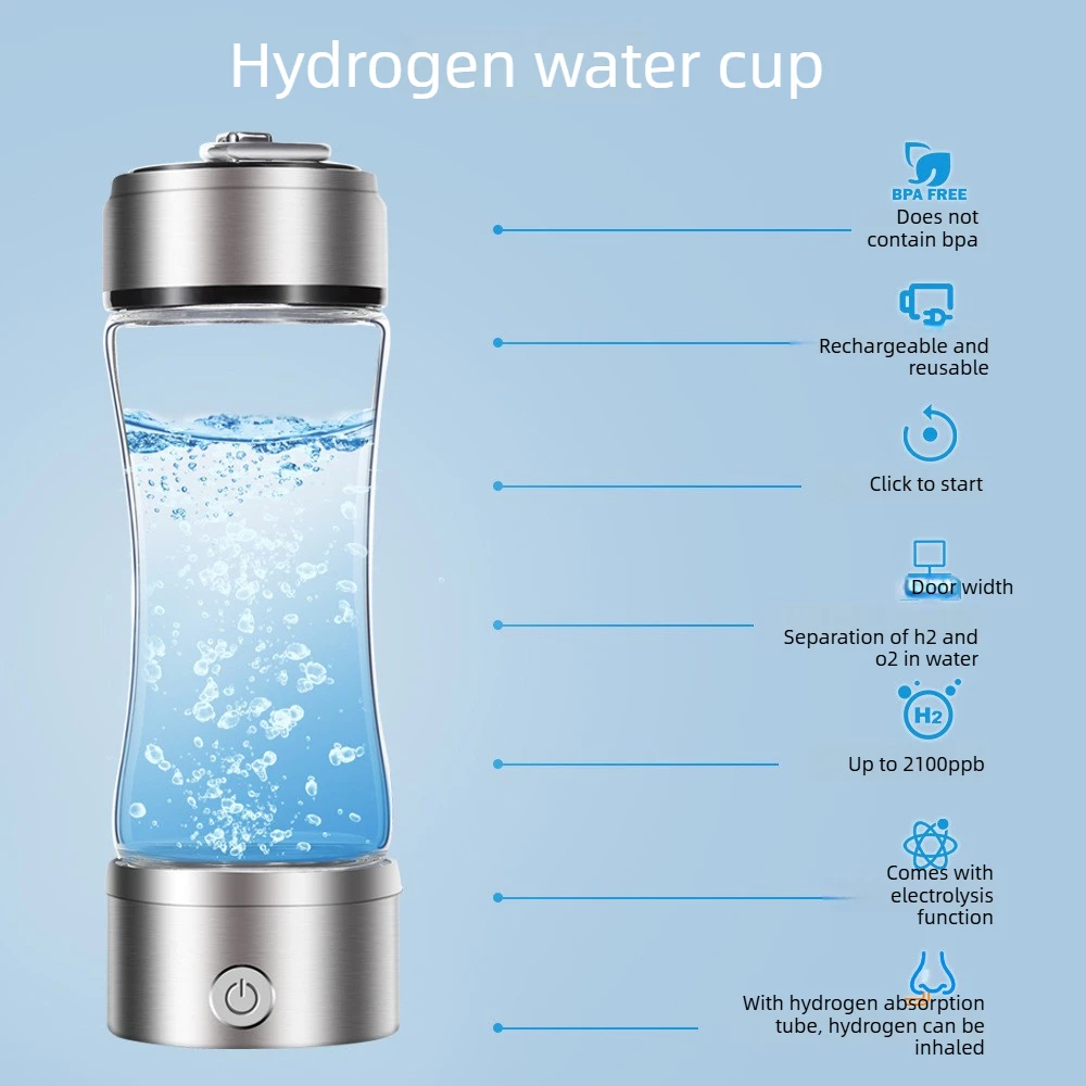

420 мл очиститель воды для электролиза, интеллектуальный SPE, разделение водорода и кислорода, чашка с водородом, чашка здоровья, богатая водородом вода