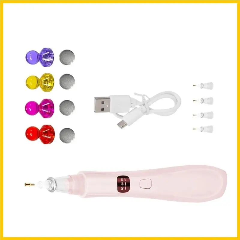 

Q1JF Diamonds Art Kits Electric Diamonds Paintings Pen with 4 Replacement Heads Vacuum Diamonds Art Pen 3 Suction Levels