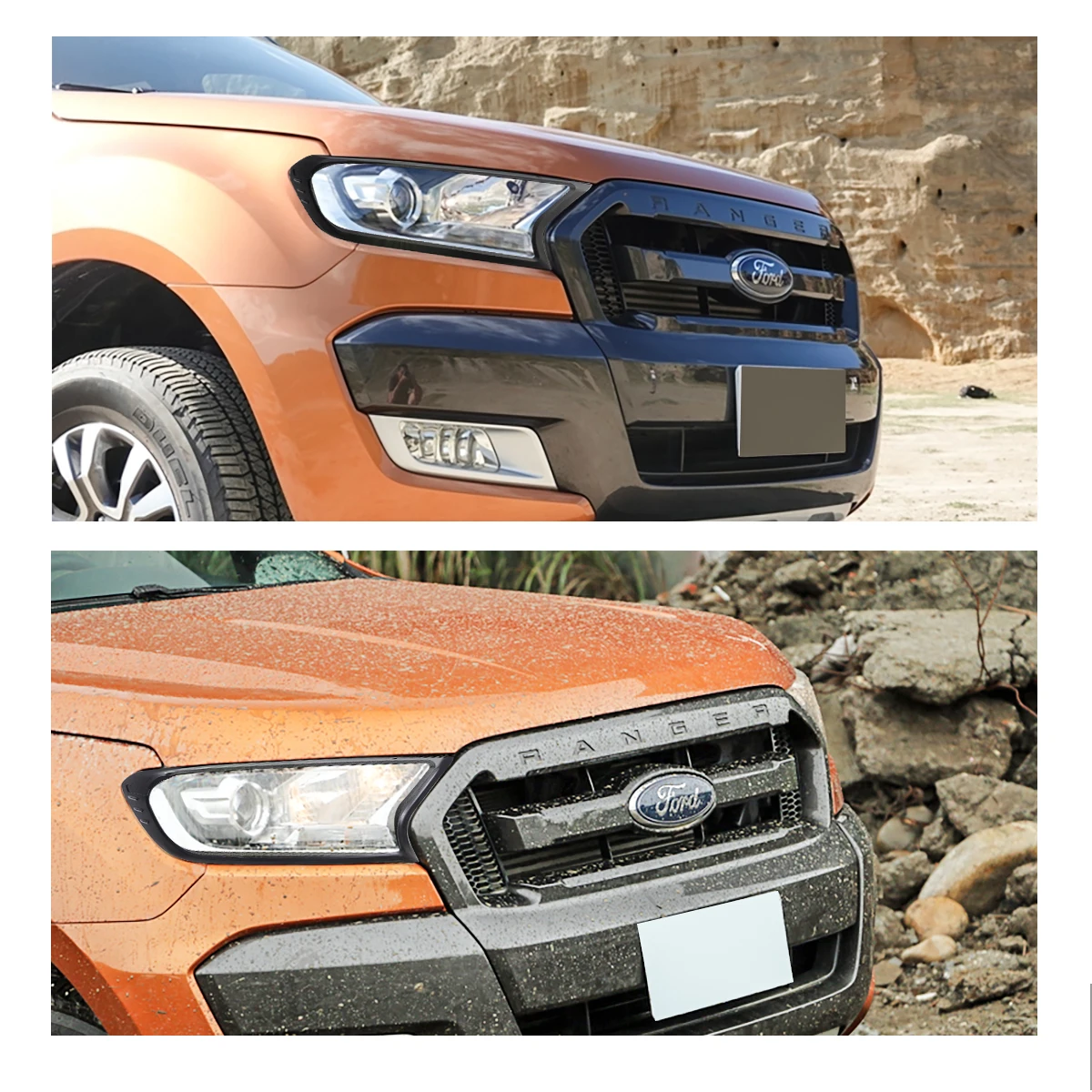 Abs vordere Scheinwerfer abdeckung hintere Rücklicht abdeckung für Ford Ranger 2015-2018 Wildtrak Limited xlt xls xl – Detail 8