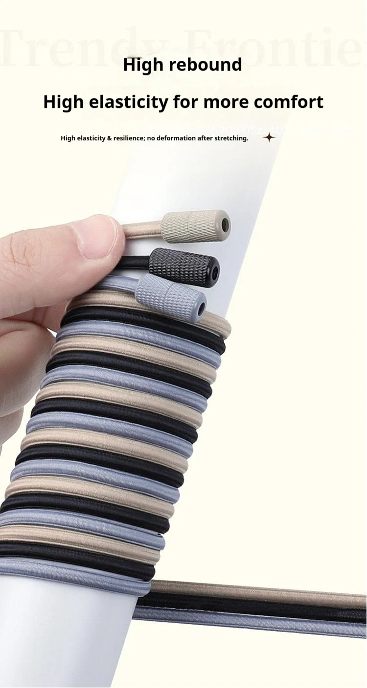 17 Farben, runde, elastische Schnürsenkel ohne Binden, mit Metallschnalle, für Sneaker, schnelle Schnürsenkel, Schuhzubehör, 1 Paar/2 Paar. – Detail 4