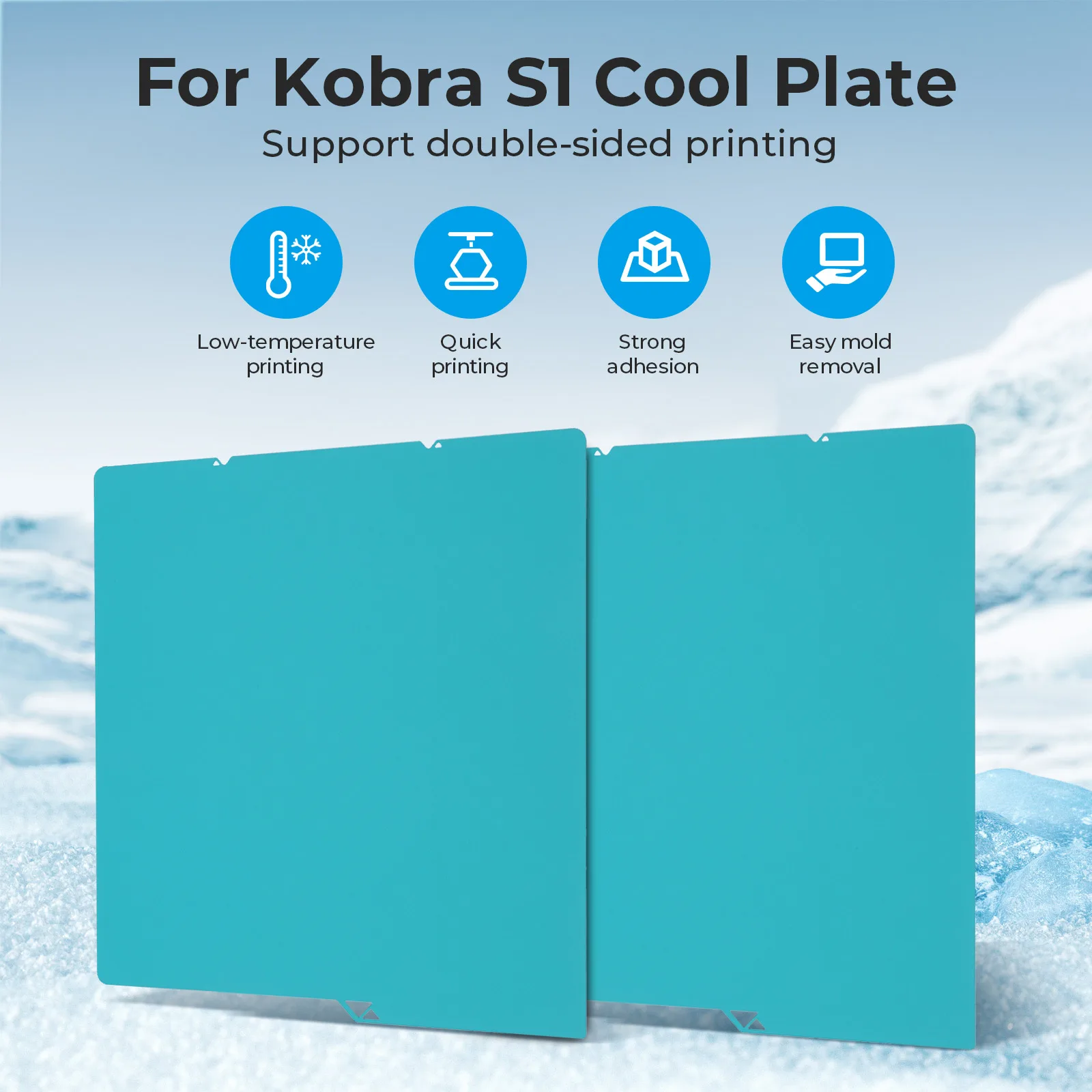 Cold Plate For Anycubic Kobra S1 Printer 264x276mm Spring Steel Double-sided Printing Anycubic Build Plate 3D Printer Parts