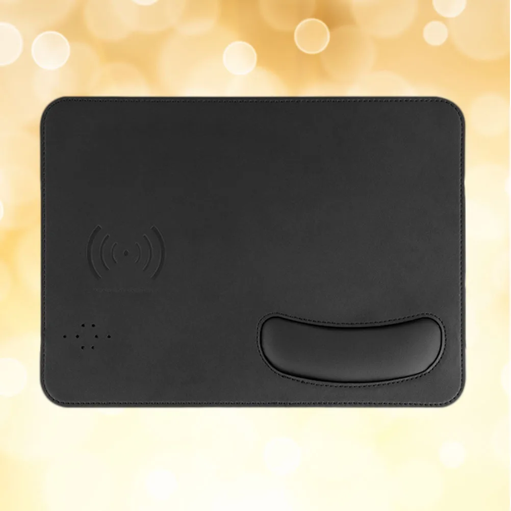 

Wireless Mouse Mat Pad Charging Function Pu Black Home Office Fast Wireless Standard Smart Charging 73%
