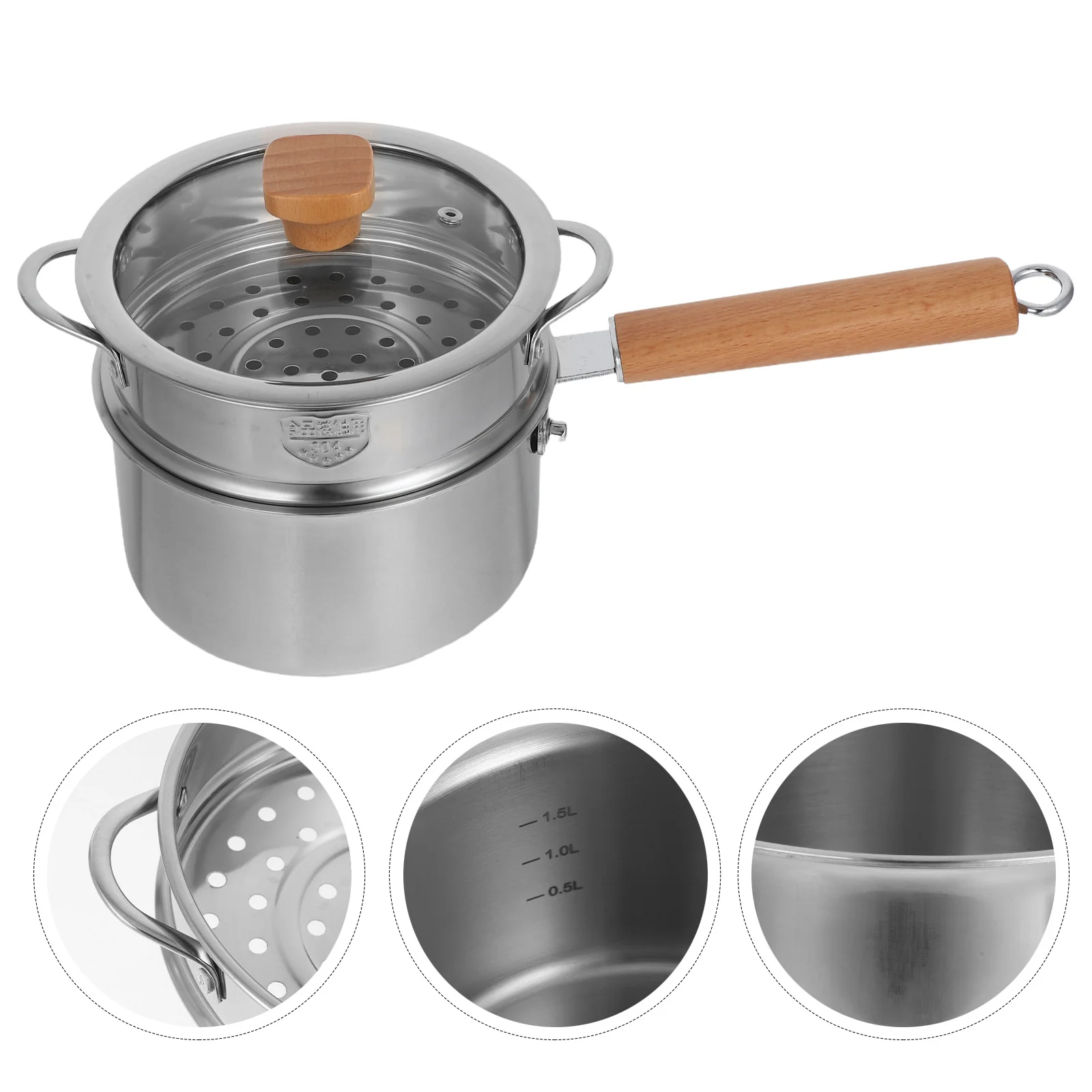 

Stainless Steel Small Milk Pan Saucepan Induction Compatible Milk Warmer Pot with Handle Small Soup Pot for Cooking Boiling