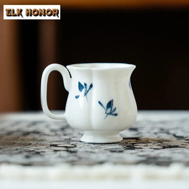 2pc/lot Hand-painted Butterfly Orchid Teacup Zen Tea Bowl Single Cups Tea-tasting Personal Cup Jianzhan Master Cups Teaware 50ml