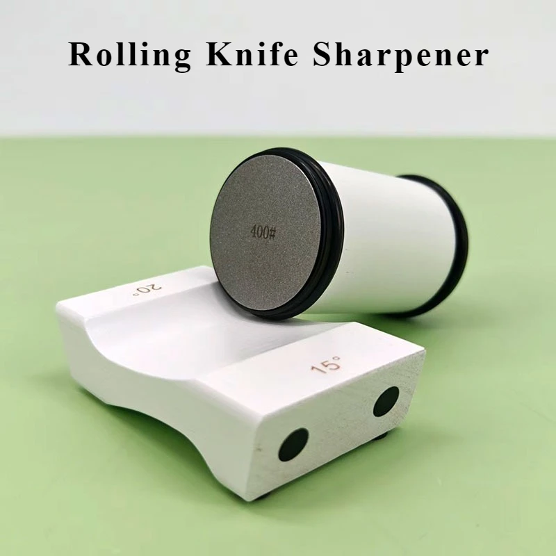 15/20 °   Zwei Winkel Rolling Blade Spitzer Set rutschfeste Basis Diamant Schleifscheibe Jade Fein Schärfen Küche Schärfsystem