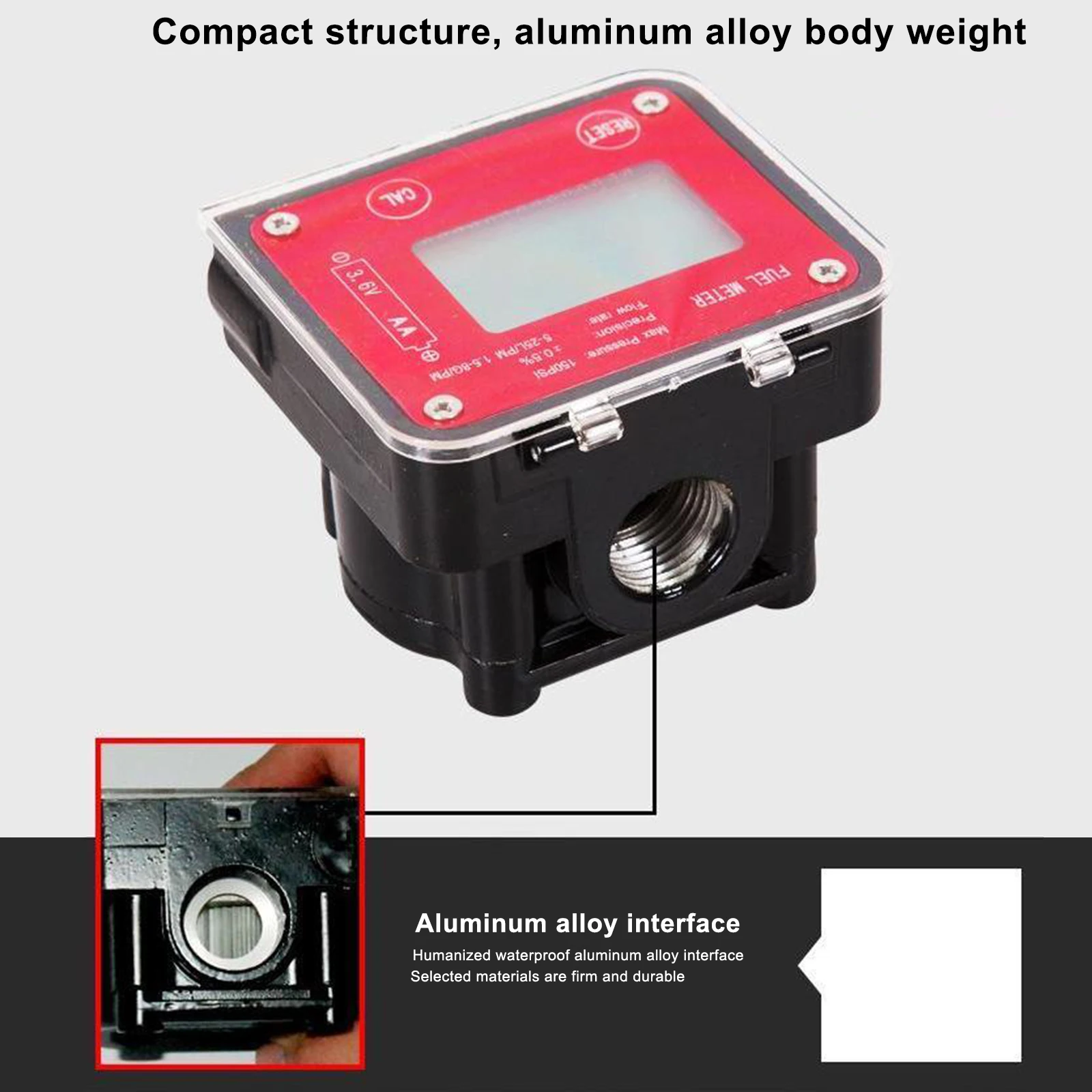 Imagem -04 - Medidor de Fluxo Eletrônico com Display Lcd Medidor de Fluxo de Engrenagem de Alta Precisão Medidor de Combustível Ferramenta de Medição de Óleo Diesel Dn15 Dn20