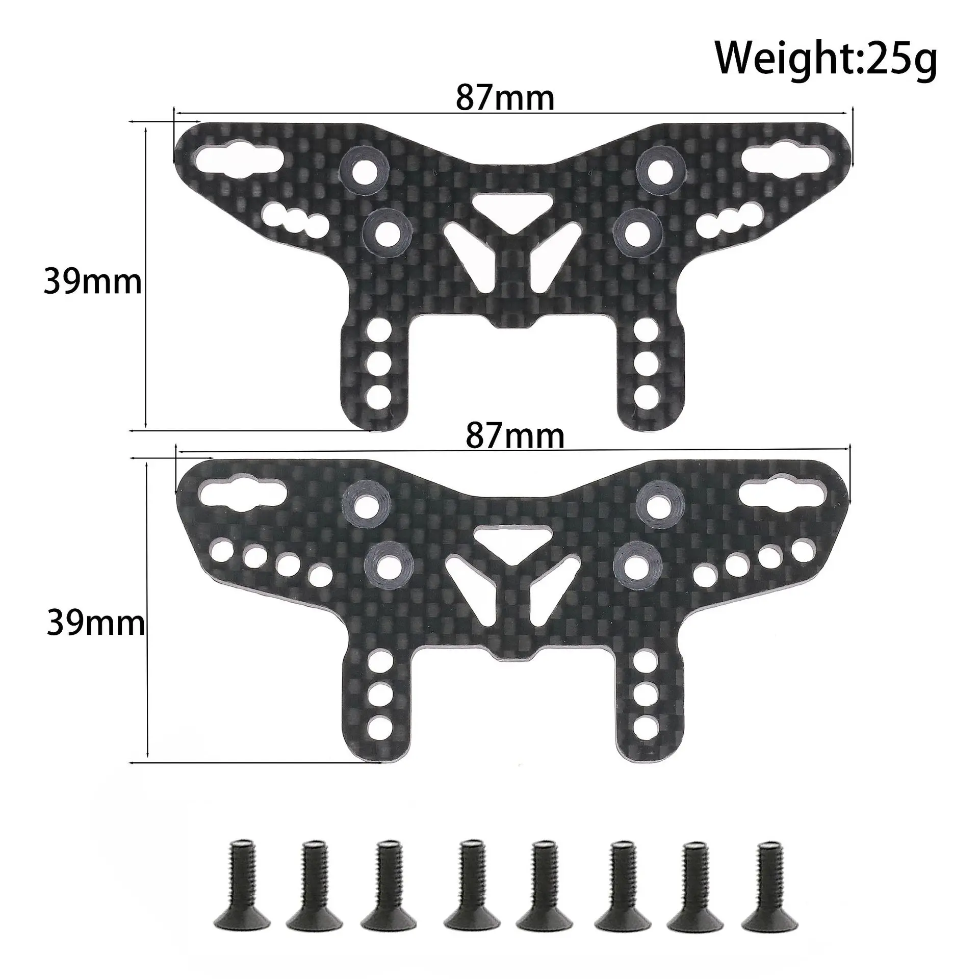 2pcs Carbon Fiber Front Rear Shock Tower Plate for Tamiya XM01 XM-01 Pro 58738 1/10 RC Car Upgrade Parts Accessories