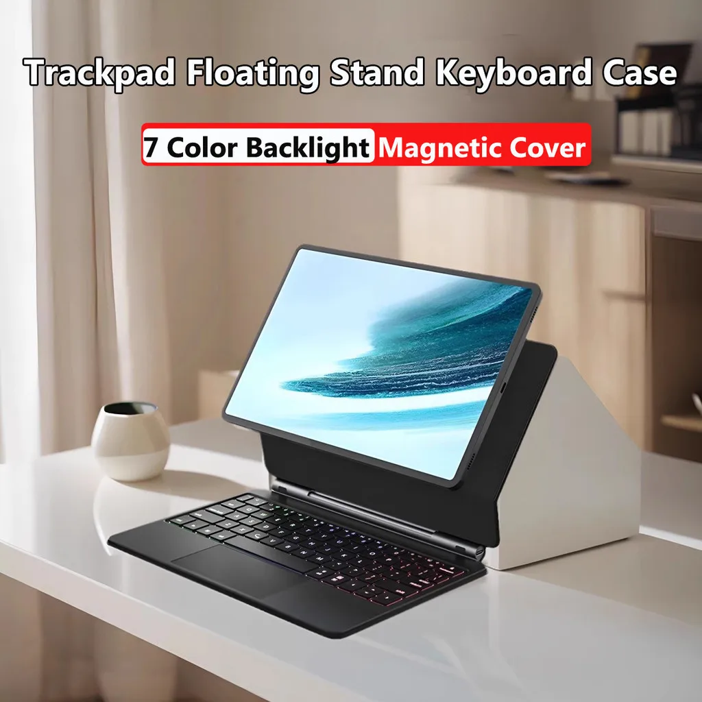 

For Samaung Galaxy Tab B S9 FE Plus 12.4 S9 11 2023 S7 S8 11 S8+ Plus 12.4 Magnetic Floating Cantilever Trackpad Keyboard Case