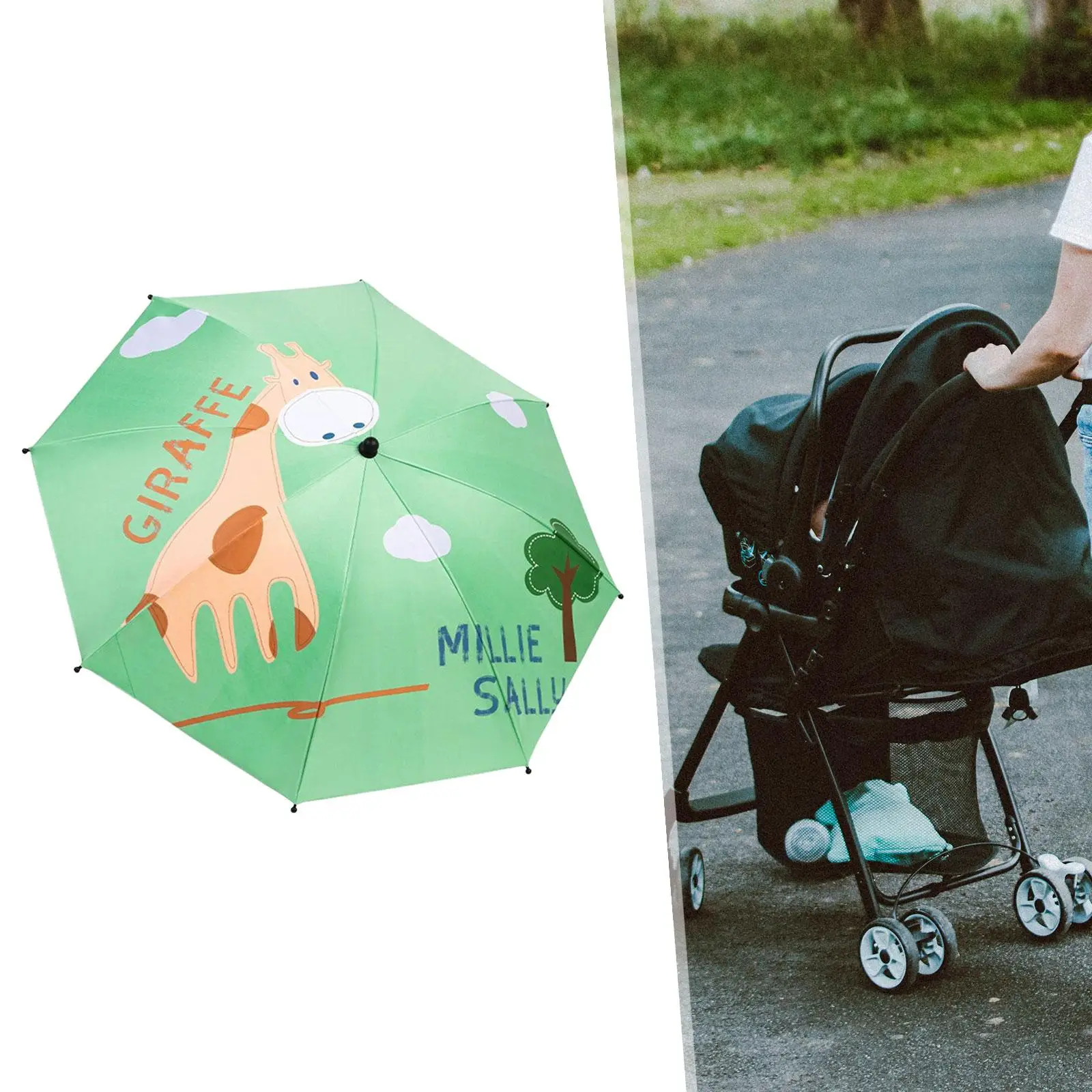 Baby Stroller Parasol Adjustable Baby Pram Umbrella with Clamp Sun Protection for Outdoor Seat Trolley Walking Beach Chairs