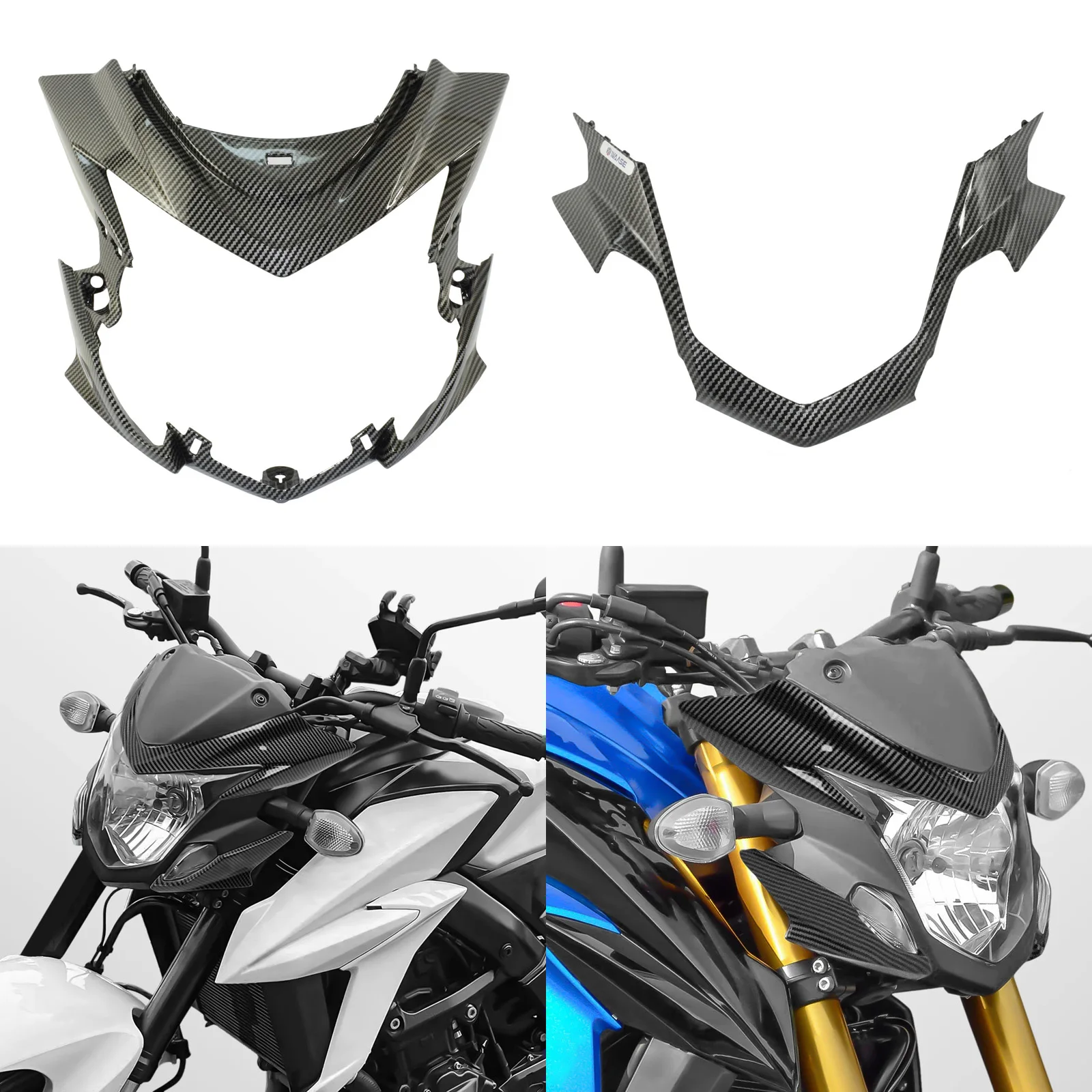 Phares Avant H4 Noirs - Compatible Suzuki GSX 750 AE, GSX 1200 A3 Inazuma