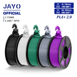 JAYO Updgrade 2.0 PLA+ 3D Filament 1.75mm PLA Plus 3D Printer Filament Neatly Wound 3D Filament PLA For FDM 3D Printer 5 Rolls