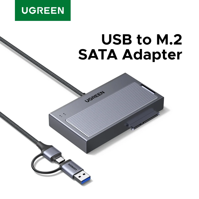 NEW! UGREEN 10Gbps USB to M.2 SATA Adapter USB3.2 M.2 NVMe SATA Dual Bay HDD SSD Hard Disk Drive Sata to USB Adapter