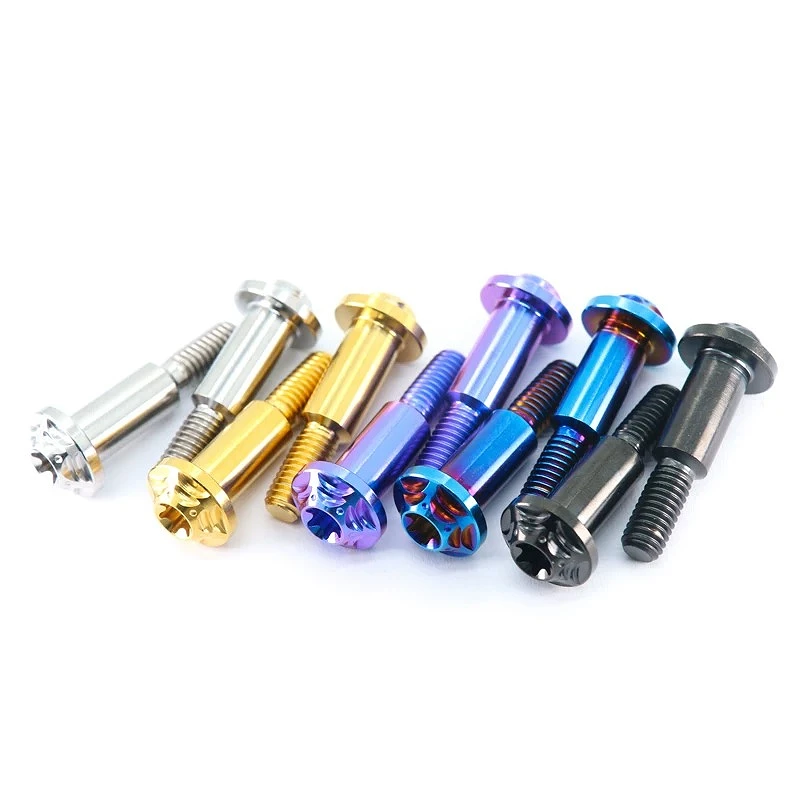 TC4 Titanium Alloy M6 Motorbike Brake Lever Handle Link Pull Rod Bolt Motorcycle Brake/Clutch Handle Fixing Decorative Screw