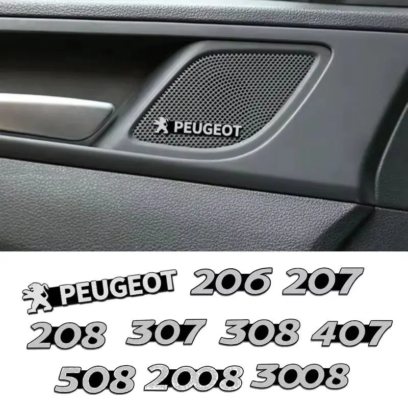 

Алюминиевый автомобильный динамик, аудио значок, наклейка для Peugeot 206 207 208 307 308 407 508 2008 3008 4008 5008 Landtrek 103, аксессуары